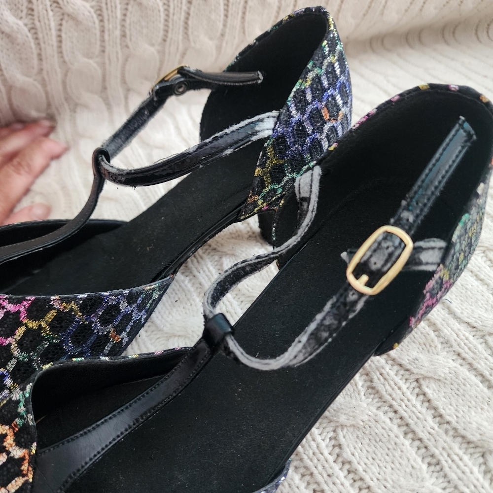 Latini Dance Multicolor Women's Low Hels.UK By Skilled Craftsmen Designed . - Picture 7 of 8